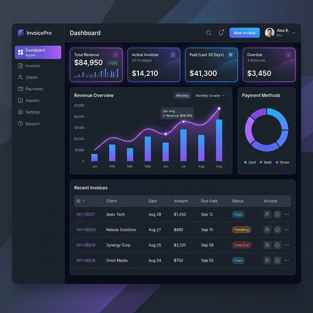 Invoees SaaS Dashboard Mockup